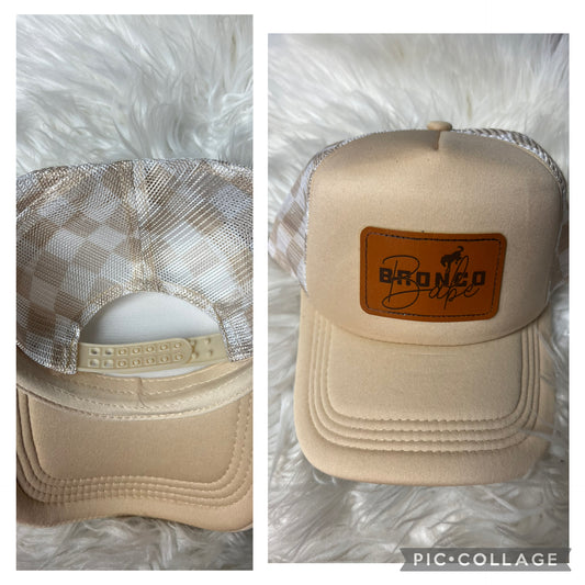 New hat checkered tan
