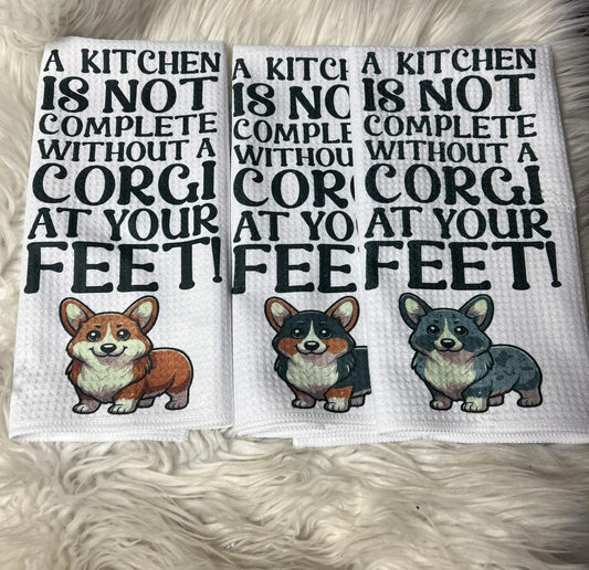 Decorative hand towel corgi