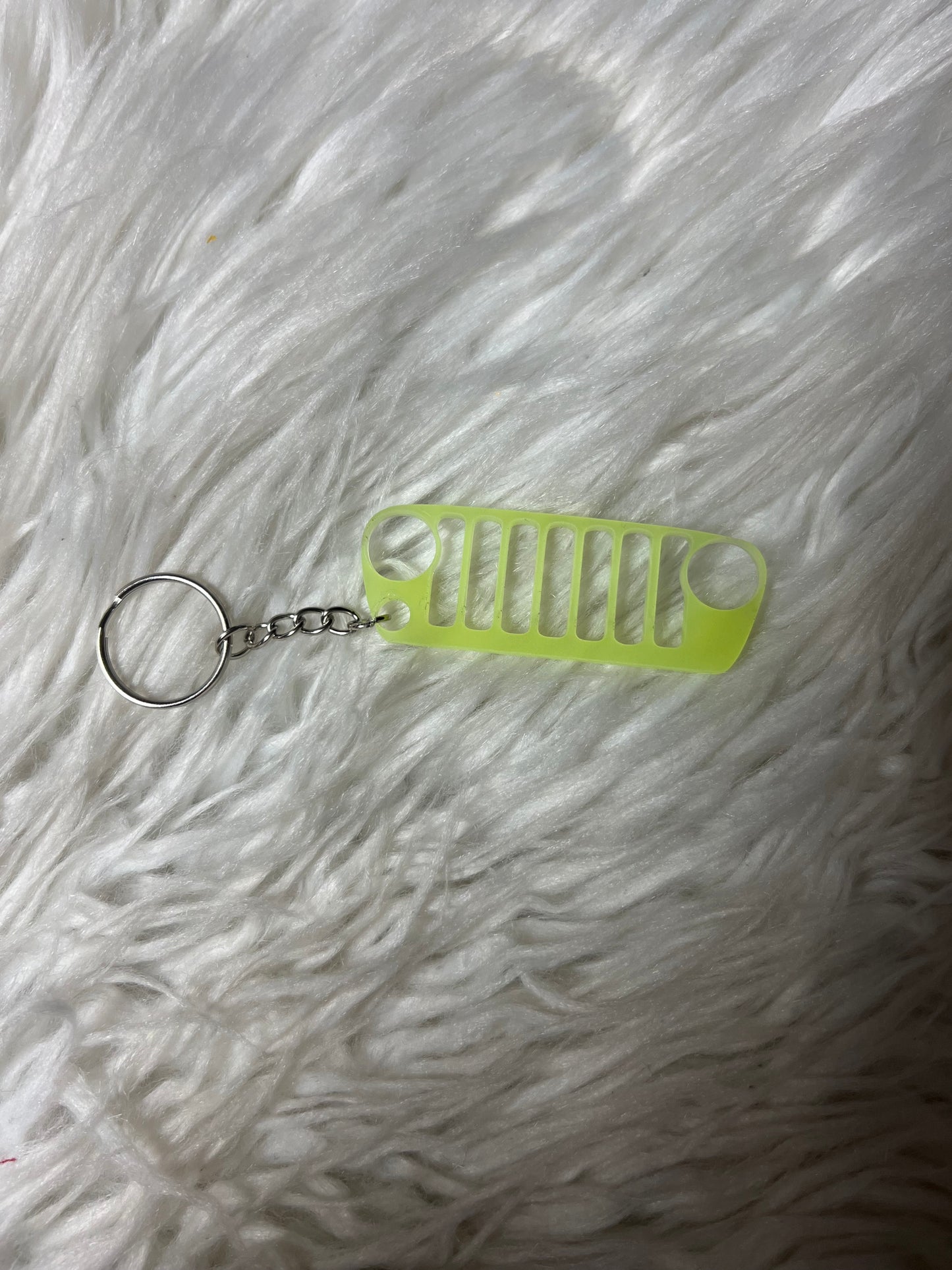 New 4 x 4 keychain glow in the dark yellow