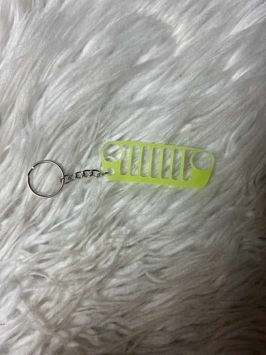 New 4 x 4 keychain glow in the dark yellow