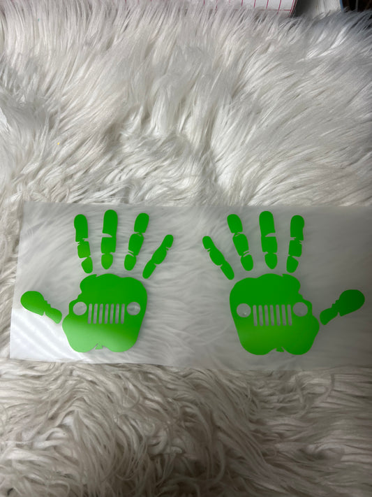 Vehicle wave car decals lime green