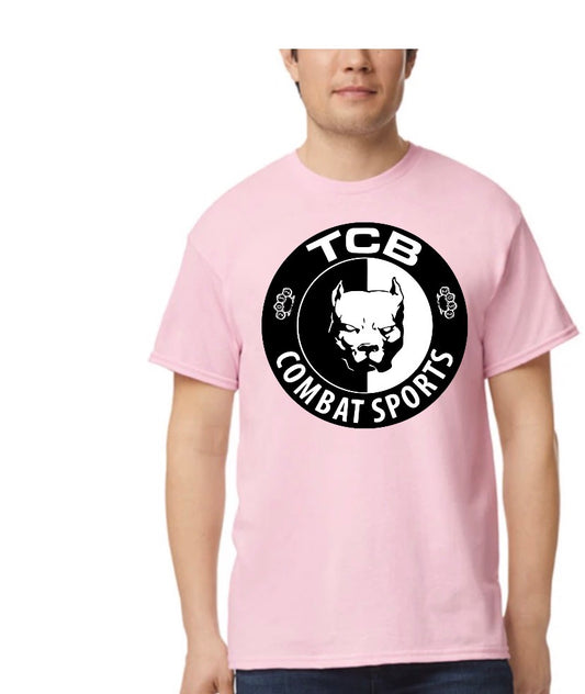 Light pink TCB unisex Gilden youth short sleeve T-shirt