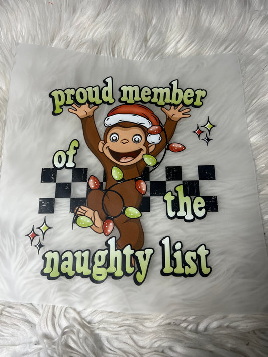 New DTF Christmas monkey George