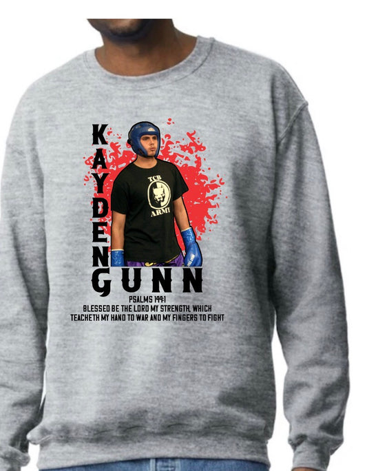 Kayden Gunn youth crewneck sweatshirt, Gilden