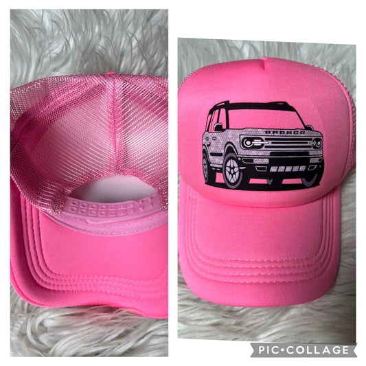 New hat hot pink rhinestone design