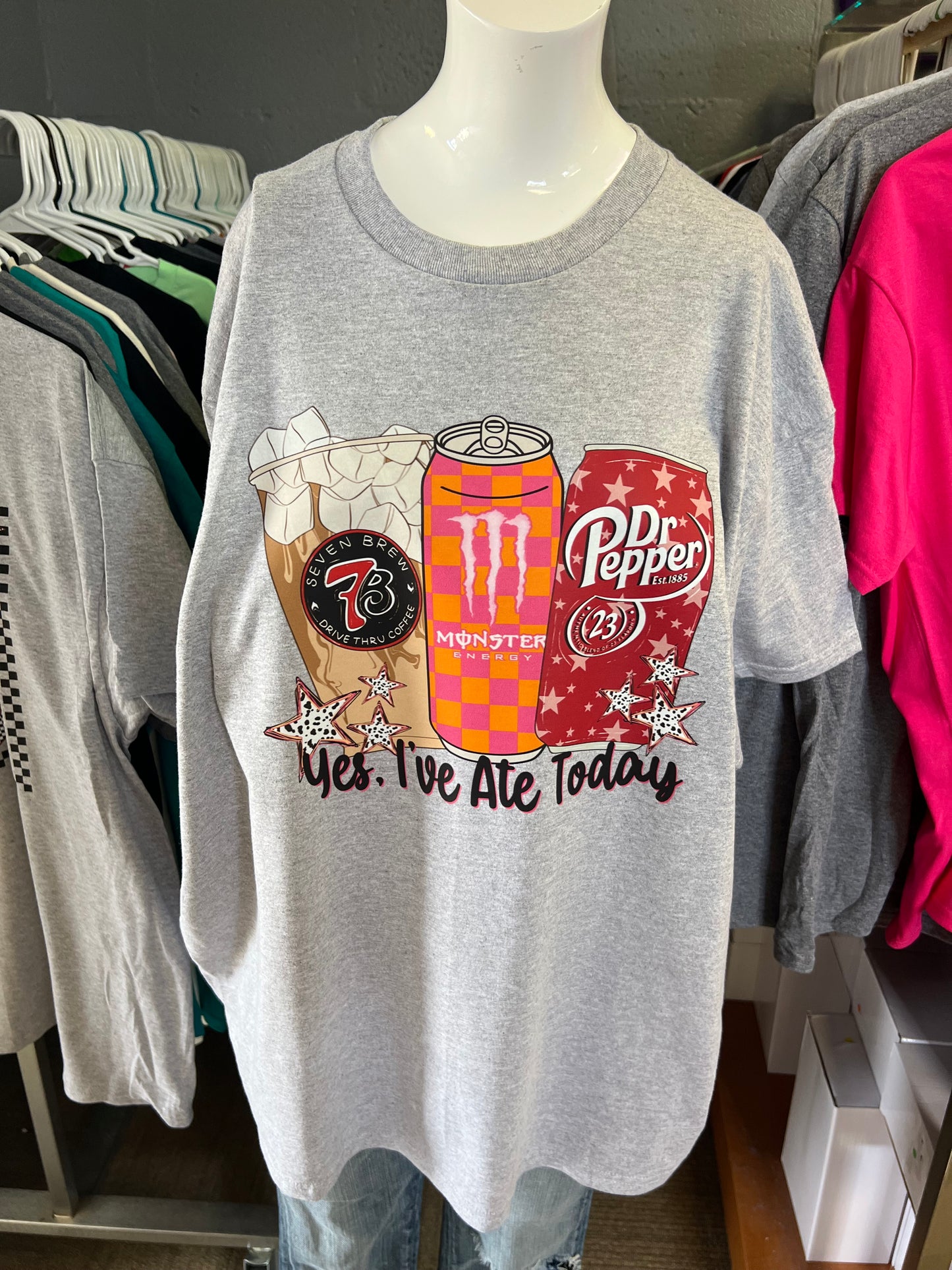 New  unisex T-shirt coffee, energy caffeine yes I ate today