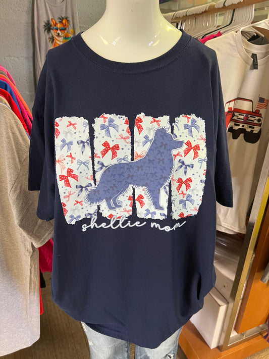 New Gilden unisex navy T-shirt dog