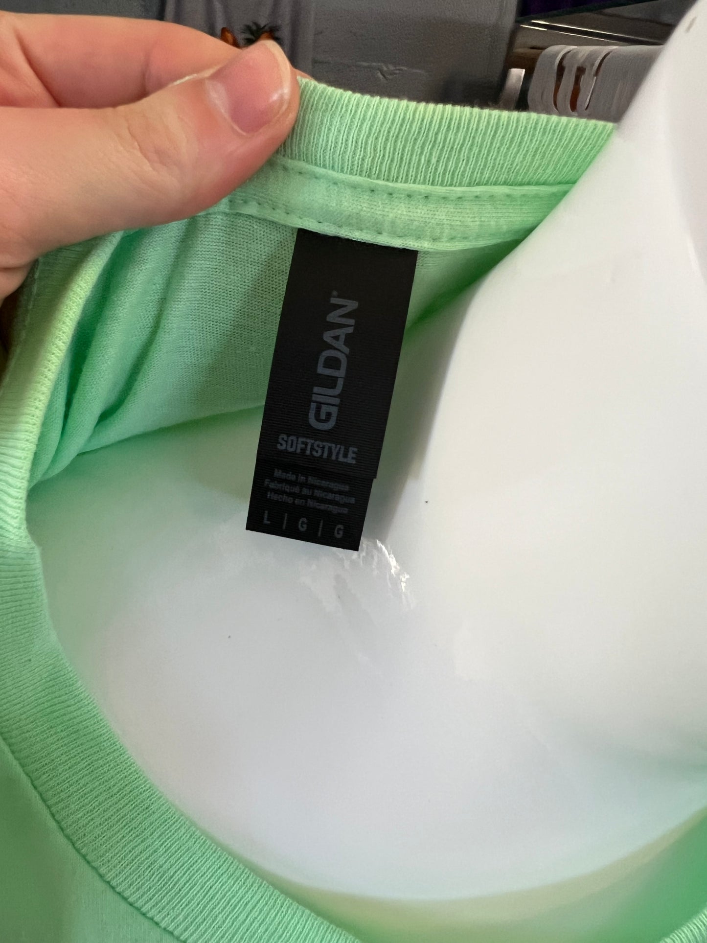 New unisex, Gilden mint green country shirt size large