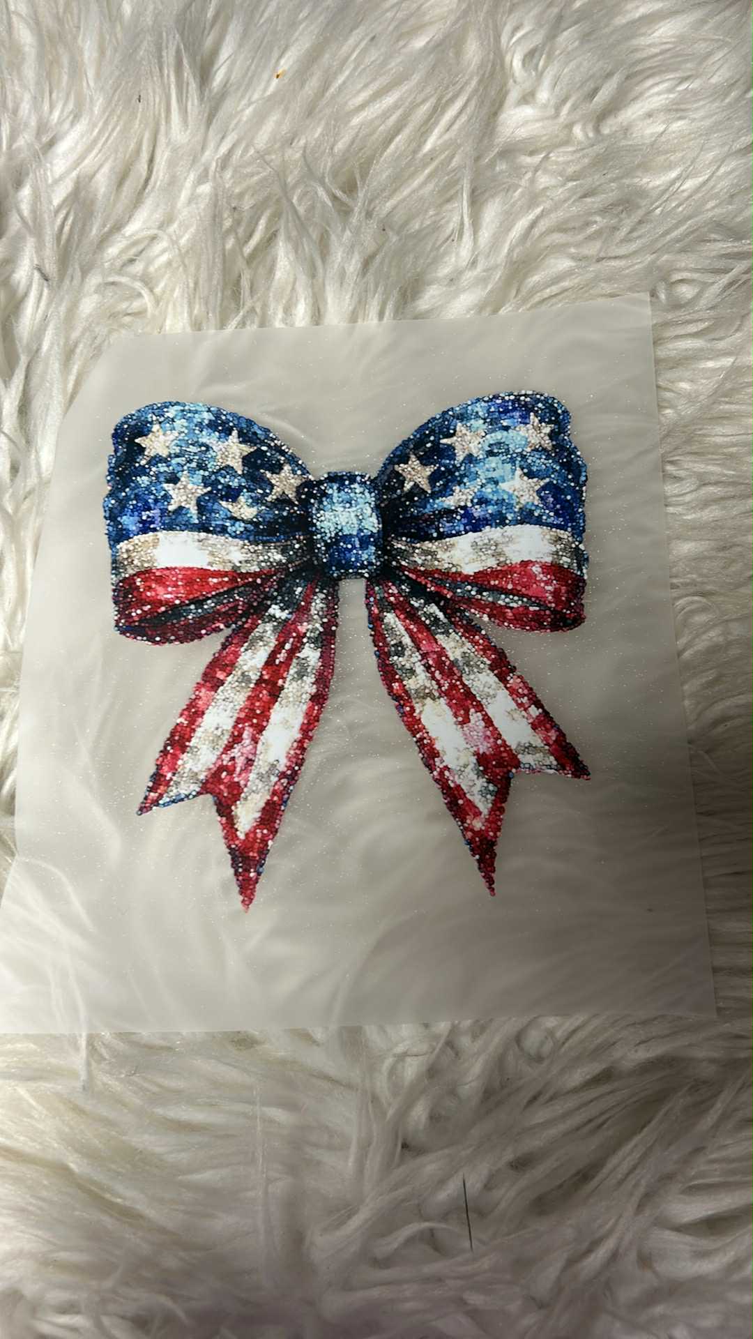 DTF print patriotic glitter bow
