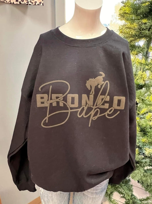 New crewneck black sweatshirt unisex with black puff vinyl