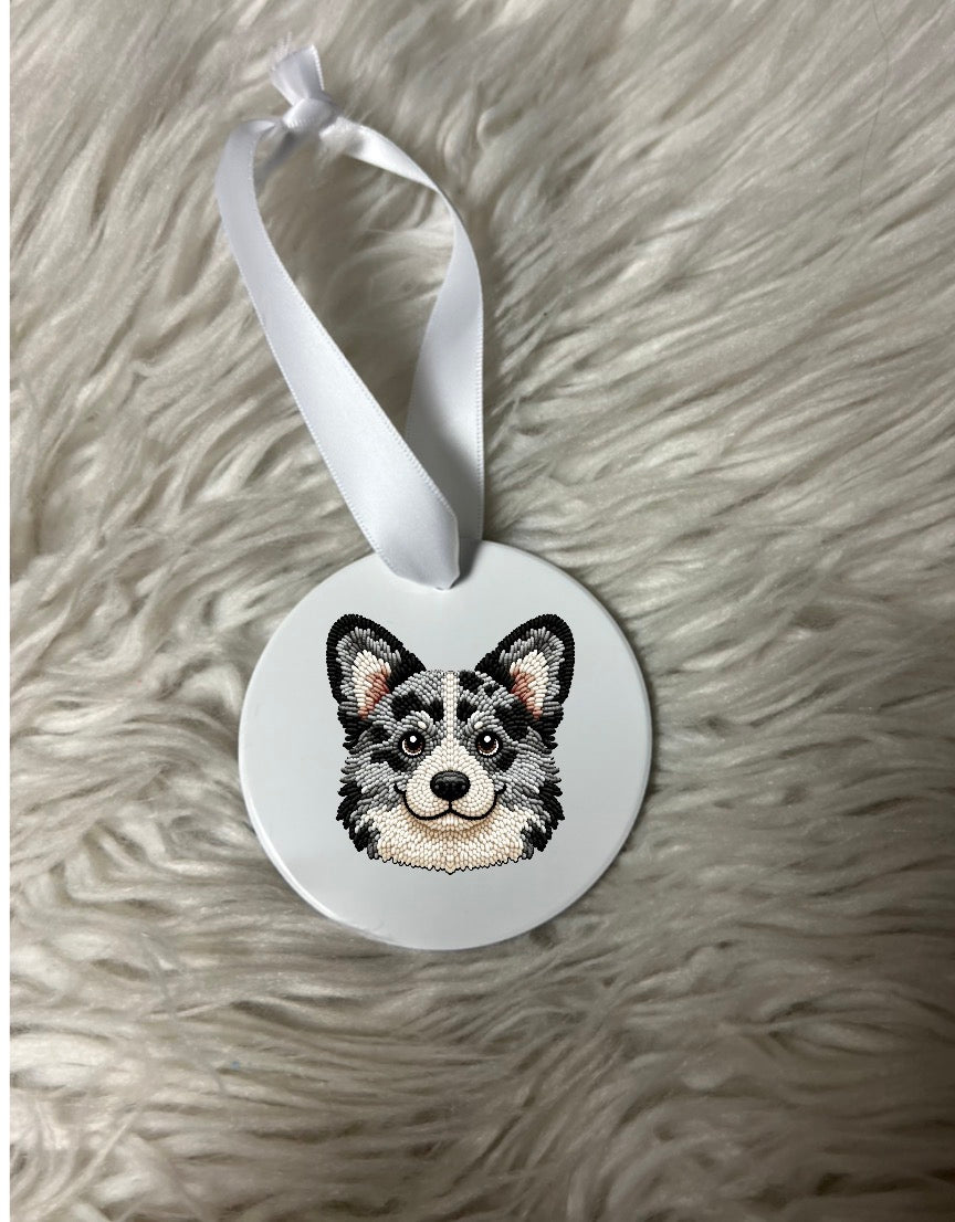 Corgi New Christmas ceramic ornament