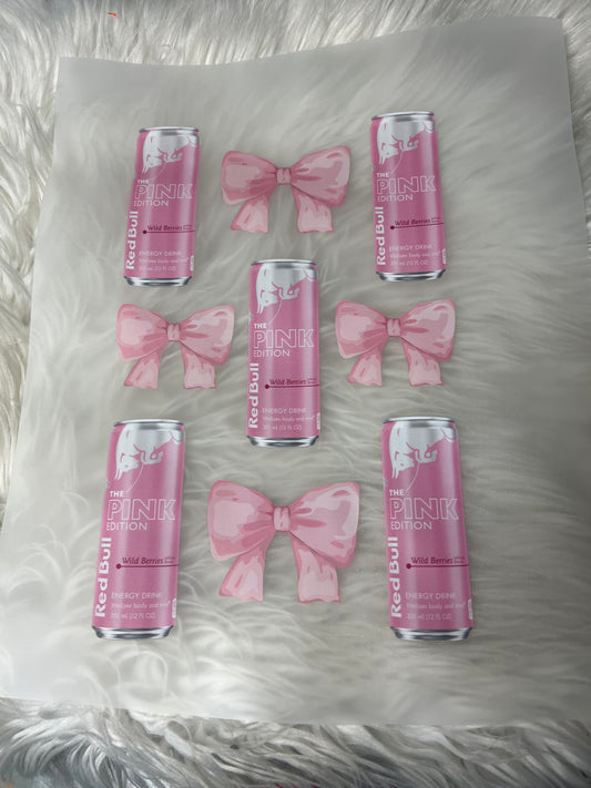 DTF  print girly energy drink bows