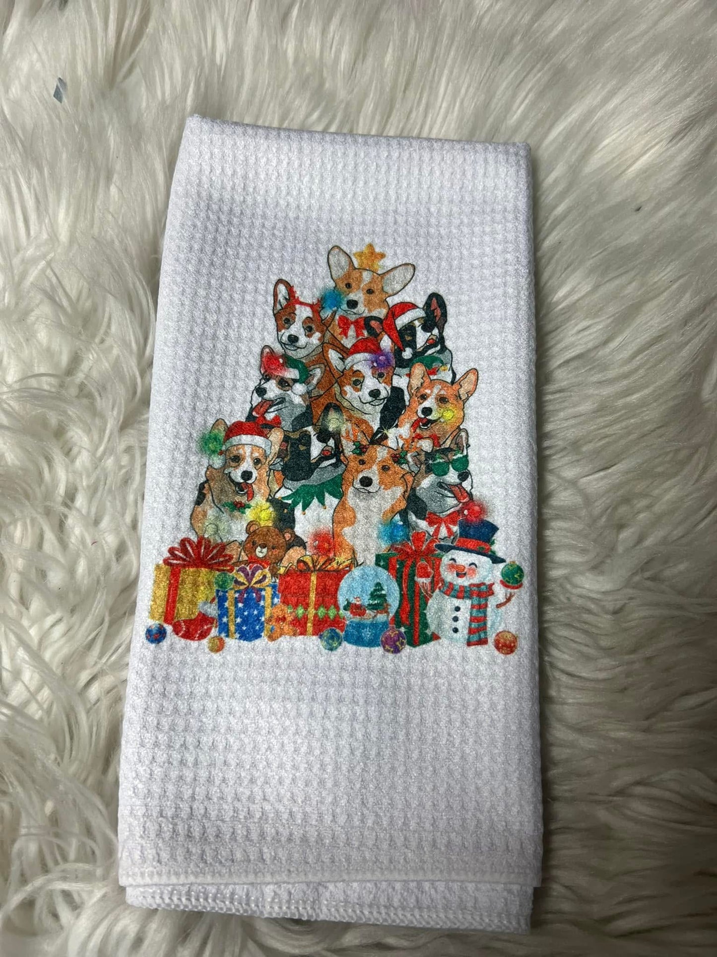 Decorative hand towel corgi