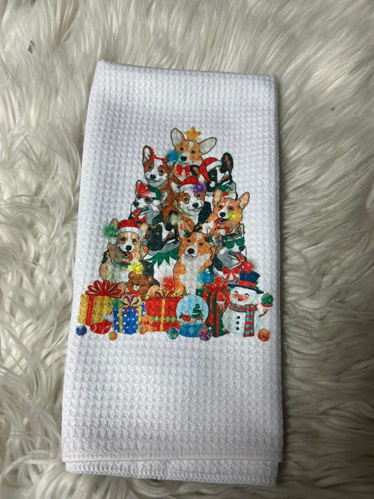 Decorative hand towel corgi