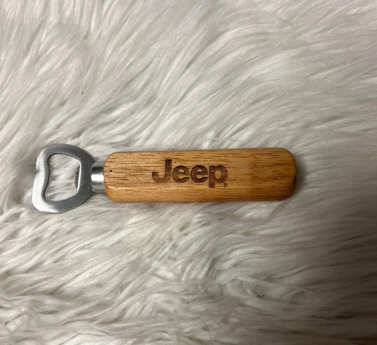 wooden bottle opener 4 x 4 vehicle