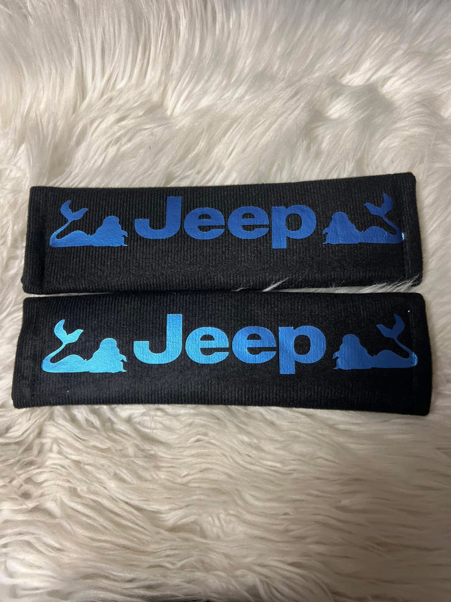 New seatbelt covers metallic blue