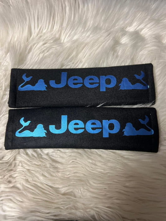New seatbelt covers metallic blue