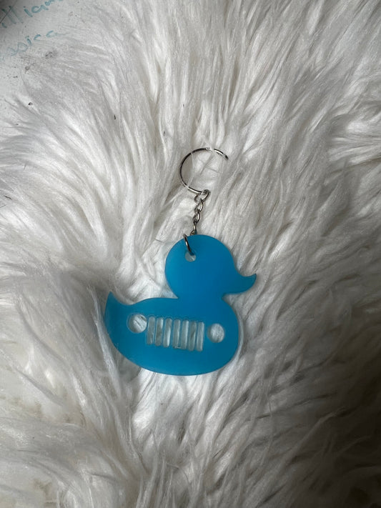 New acrylic duck keychain blue