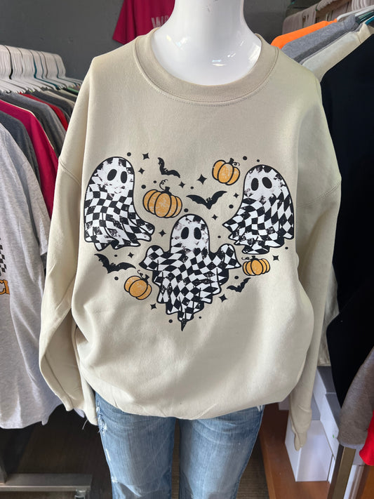 New crewneck sweatshirt unisex spooky season  pumpkin