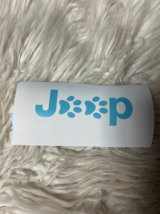 Paw print car vehicle decal light blue