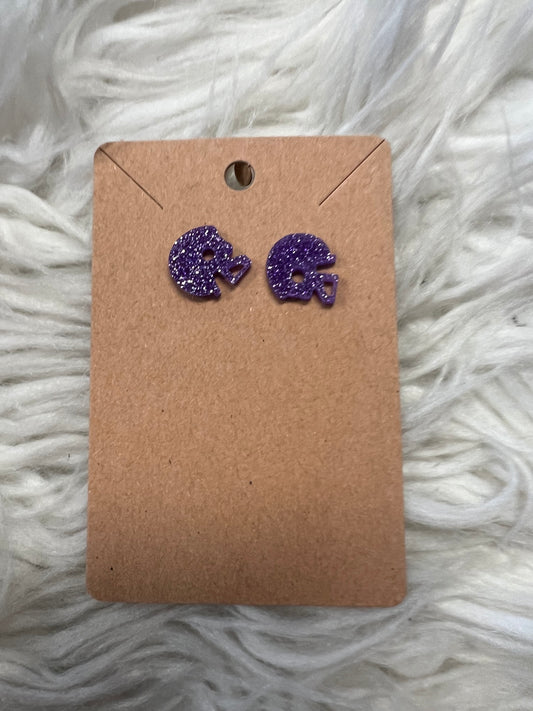 New  stud earring purple