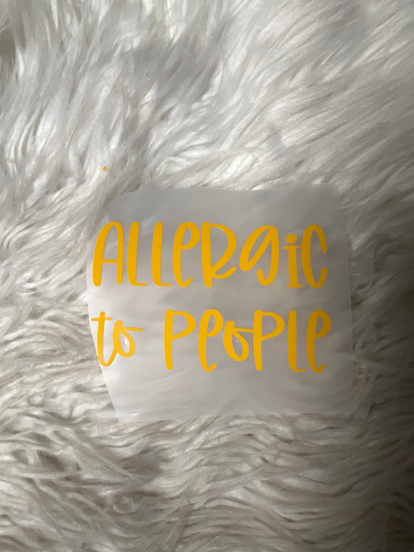 New car decal allergic to people