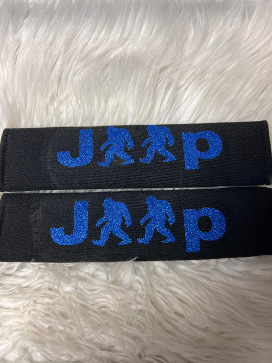 New seatbelt covers blue glitter