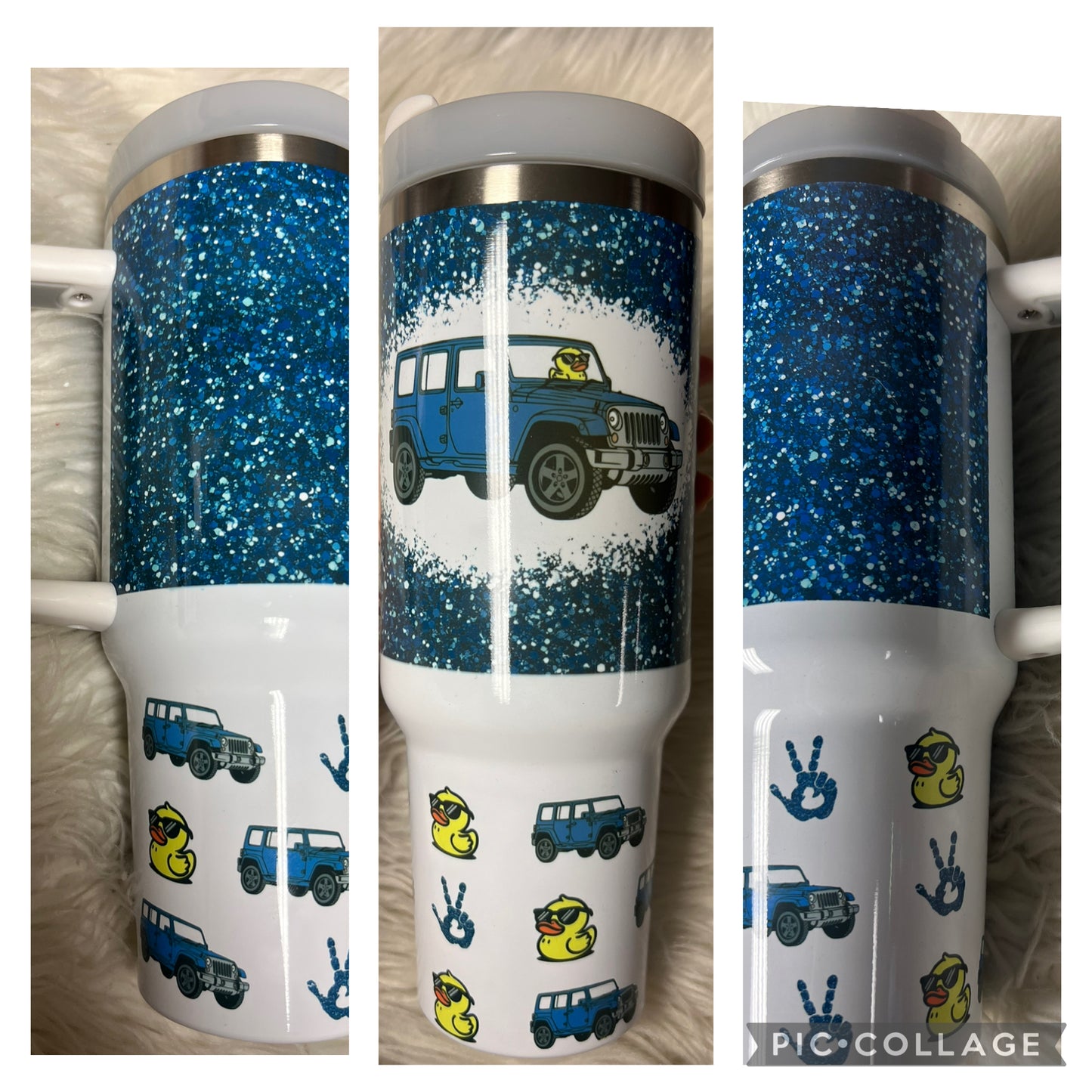 New 40 ounce blue glitter duck 4 x 4 Tumblr
