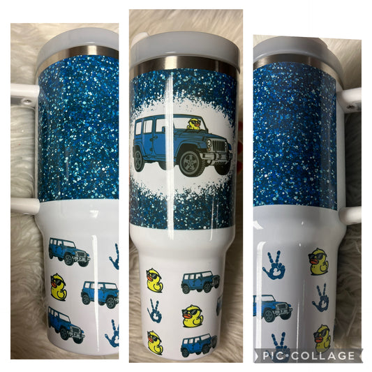 New 40 ounce blue glitter duck 4 x 4 Tumblr