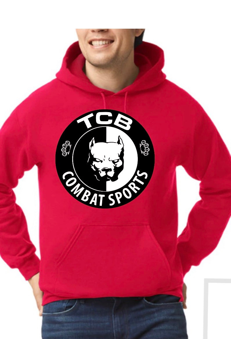 Red TCB unisex Gilden adult hoodie