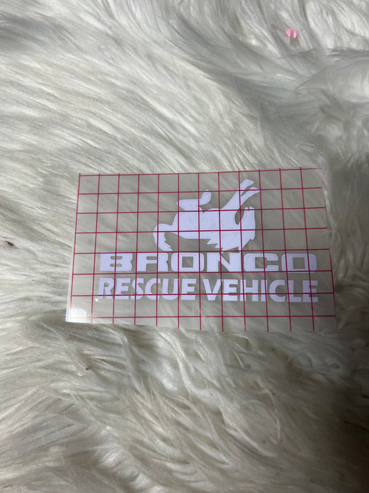Rescue vehicle decal white
