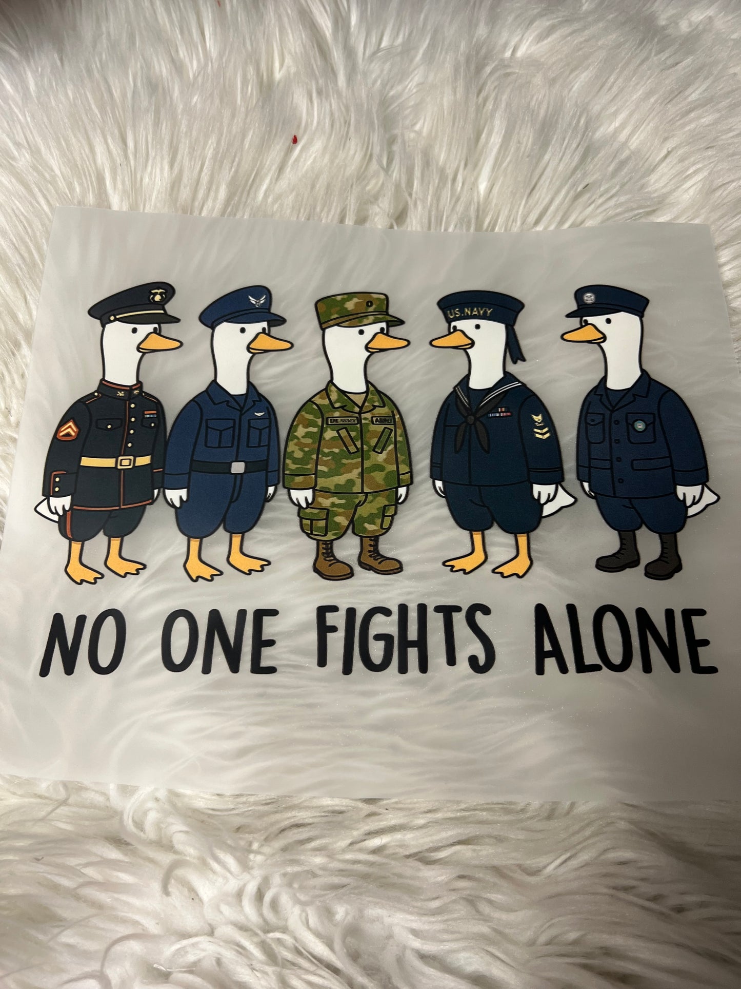 New DTF no one fights alone Military branches
