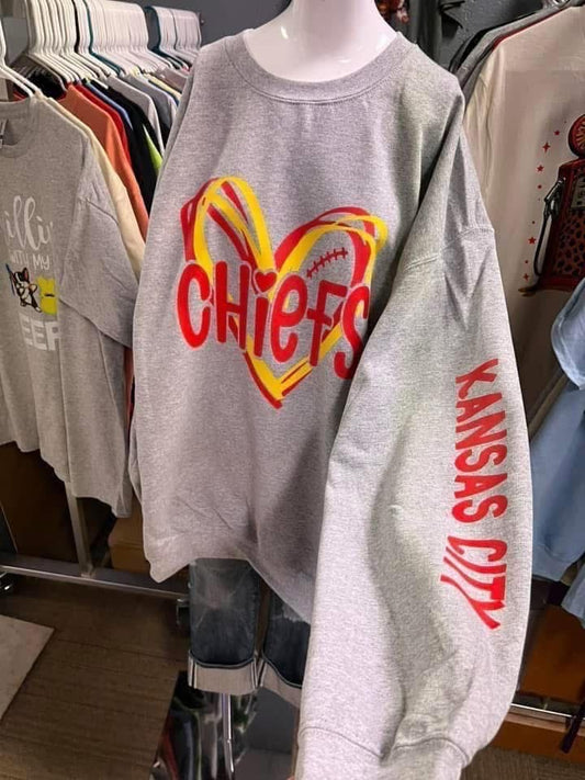 new unisex crewneck sweatshirt kc football