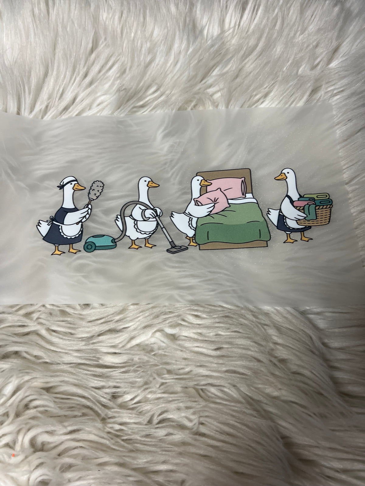 New DTF housekeeper, cleaning, funny goose