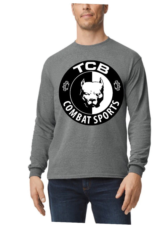 Graphite gray TCB unisex Gilden adult long sleeve T-shirts