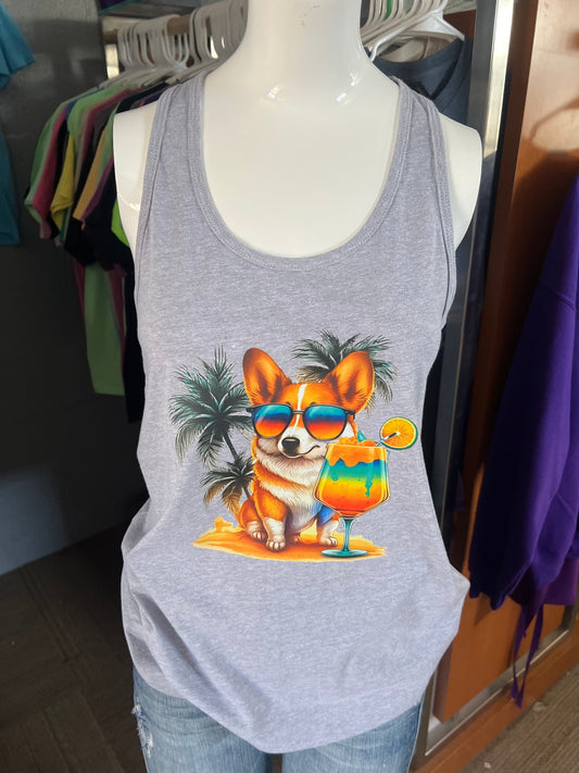 Corgi next level ladies tank top