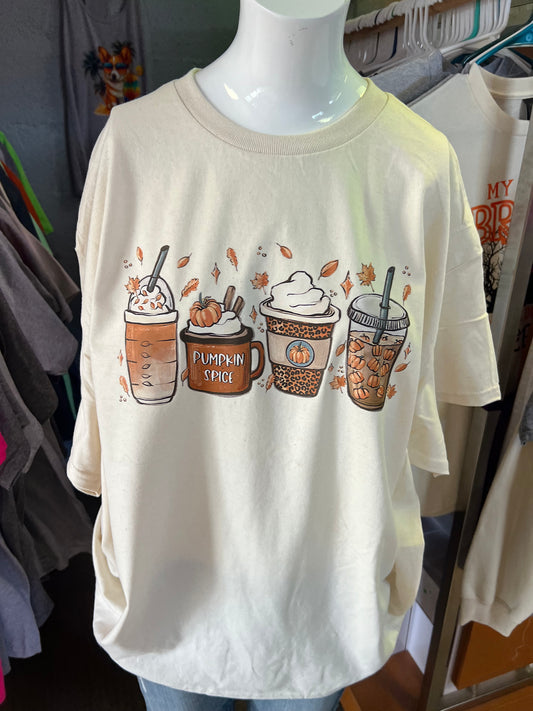 New  unisex T-shirt pumpkin spice coffee