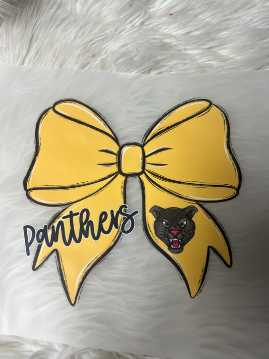 New DTF panthers ribbon bow