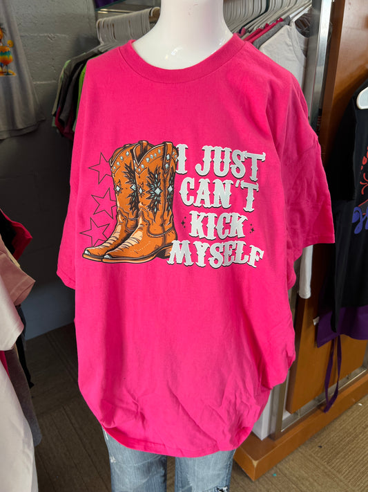 Brand, new unisex, hot pink I just can’t kick myself country T-shirt