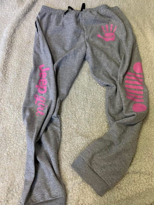 New unisex jerzees bottoms gray  with pink