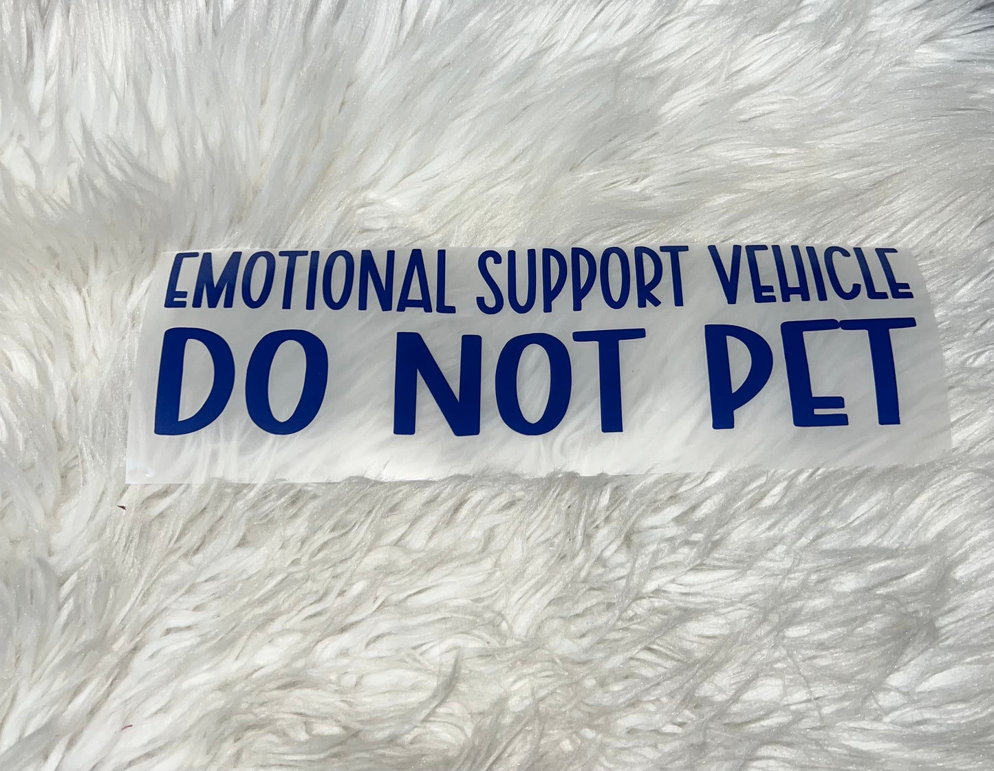 Emotional support vehicle do not pet decal dark blue