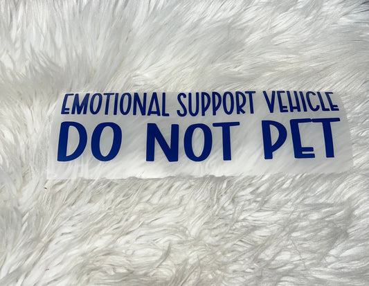 Emotional support vehicle do not pet decal dark blue