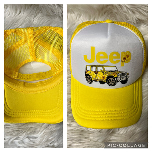 New hat all  , 4 x 4 yellow sunflower