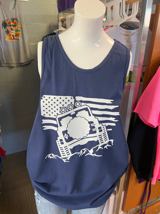 New men’s 4 x 4 tank top navy blue
