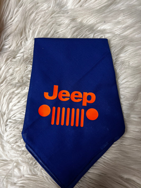 New dog bandanna blue neon orange