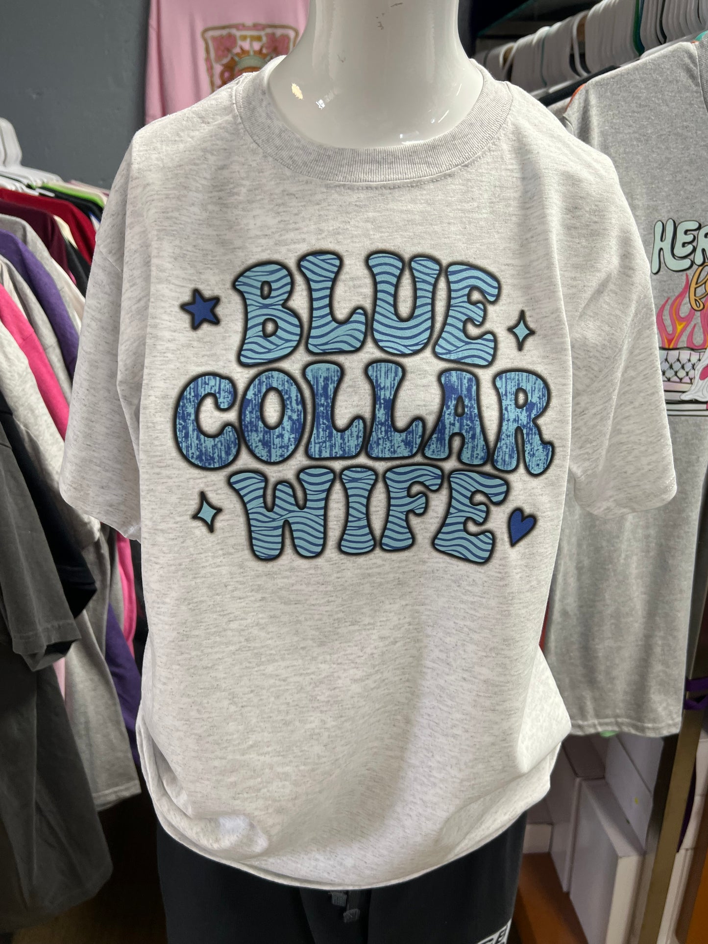 New unisex blue collar