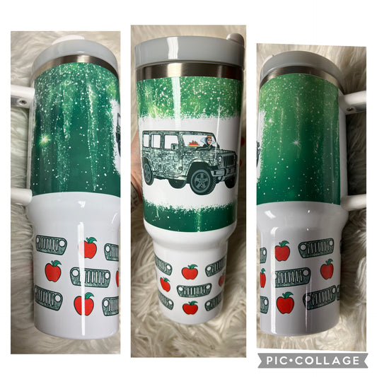 New 40 ounce silver green glitter 4 x 4 Tumblr