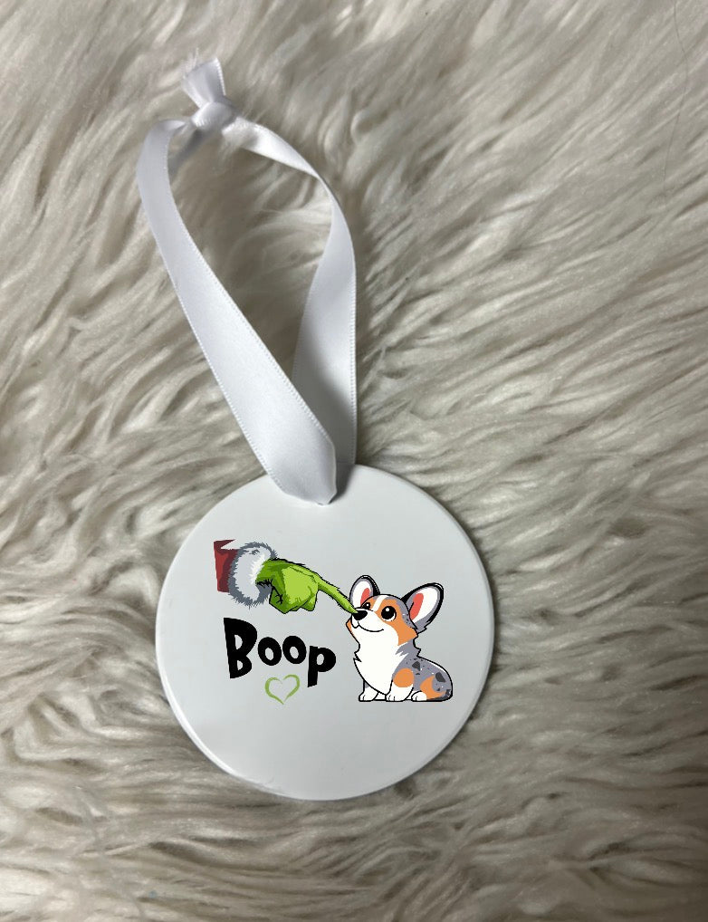 New Christmas ceramic ornament corgi Merle