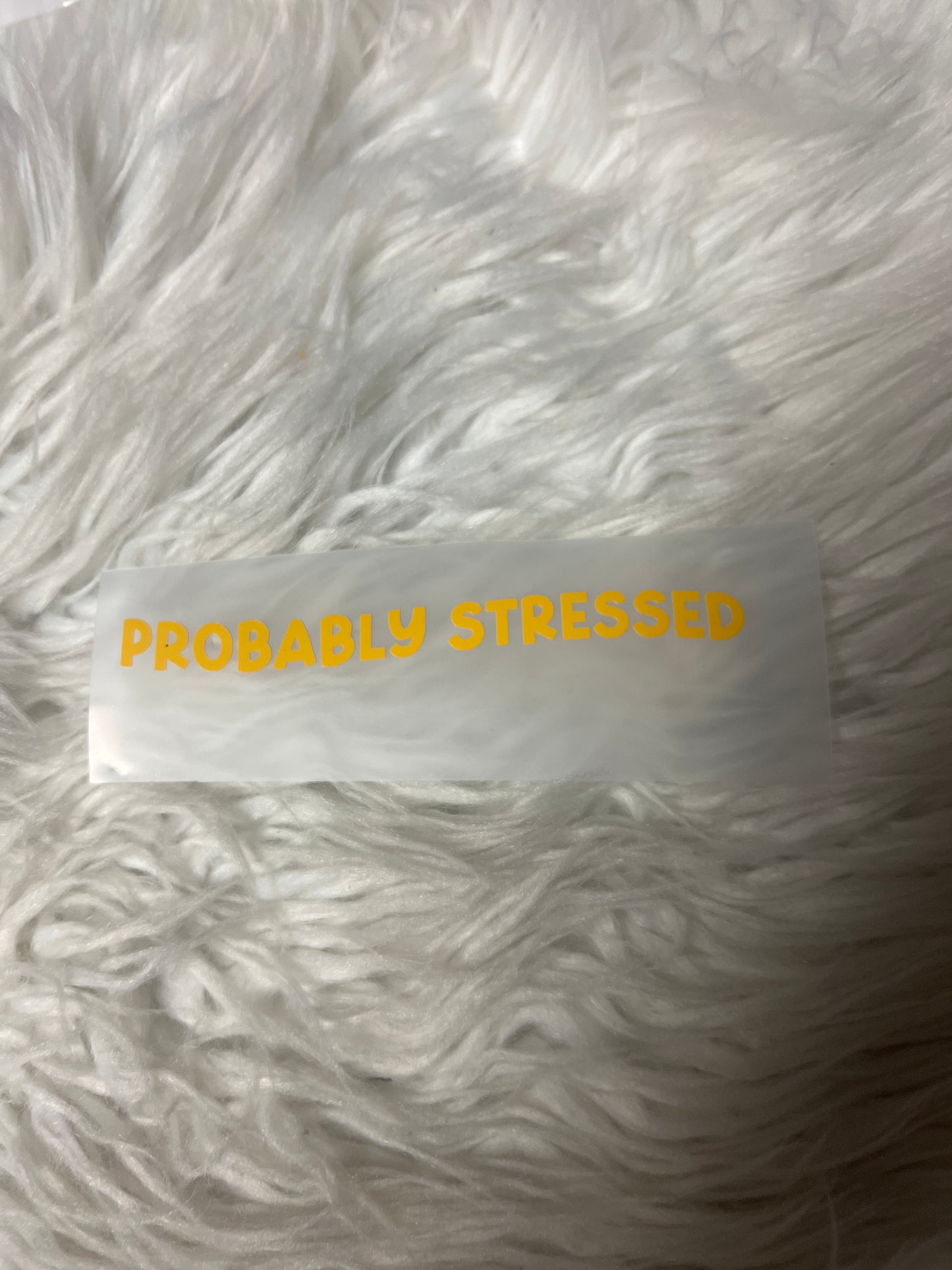New car decal probably stressed