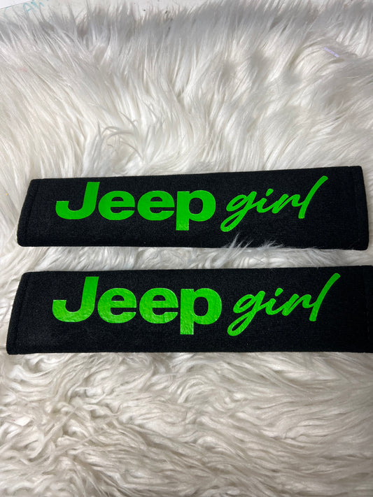 New seatbelt covers lime green